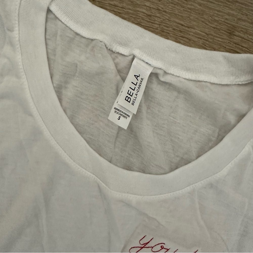 Embroidered White Tee- “You Had Me At Ciao” nwot - Picture 3 of 3